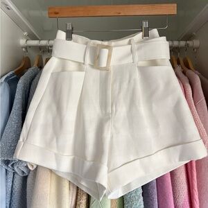 Petite Studio High Waist White Shorts